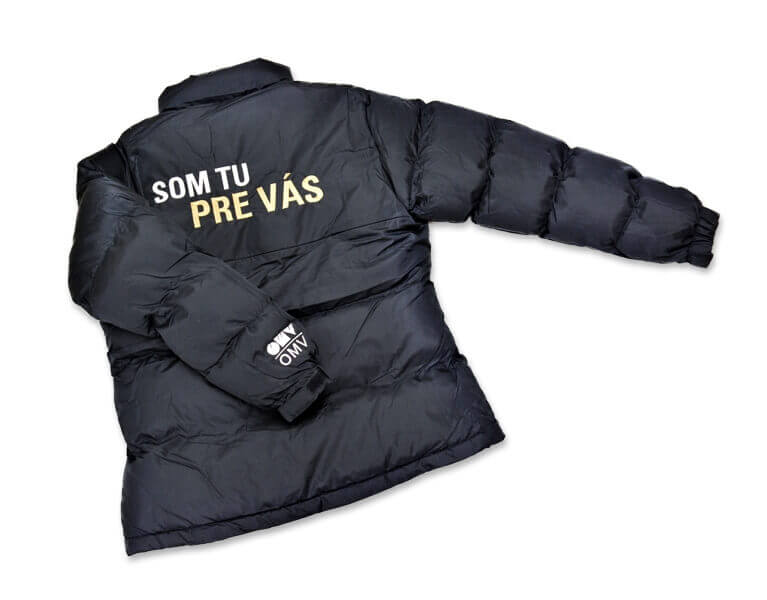 Bunda s potlačou - výšivka;Bunda s potiskem - výšivka