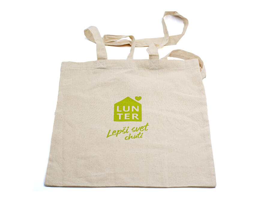 Textilná taška s potlačou - sieťotlač;Textilní taška s potiskem - sítotisk