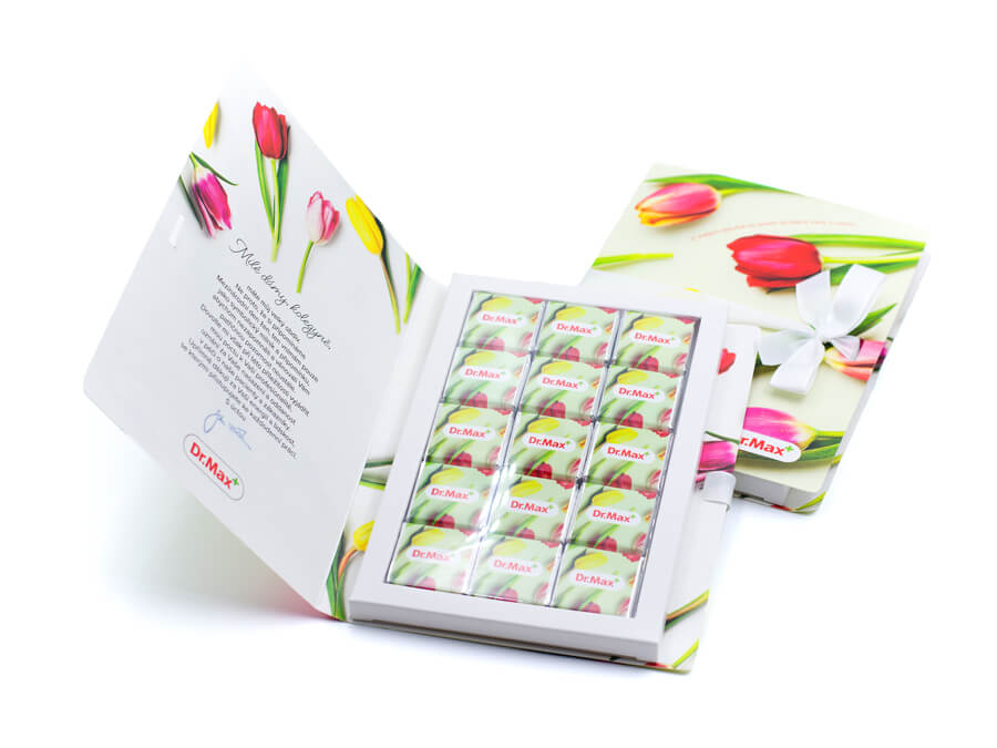 Reklamné sladkosti s potlačou - tlač na papier;Reklamní sladkosti s potiskem - tisk na papír