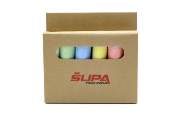 Farebné kriedy v papierovej krabičke s potlačou - sieťotlač;Barevné křídy v papírové krabičce s potiskem - sítotisk