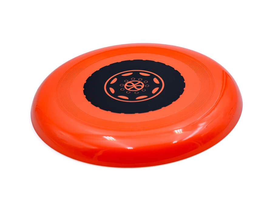 Lietajúci tanier s potlačou - sieťotlač;Létající talíř s potiskem - sítotisk