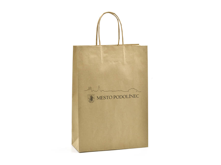 Papierová taška s potlačou - sieťotlač;Papírová taška s potiskem - sítotisk