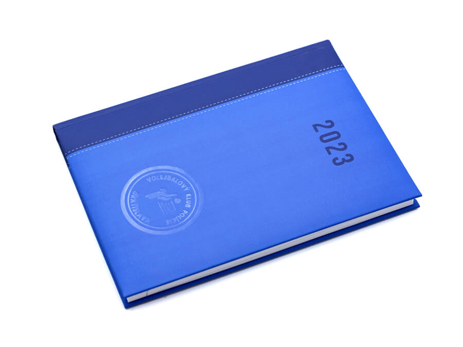 Diár s potlačou - razba;Diář s potiskem - ražba