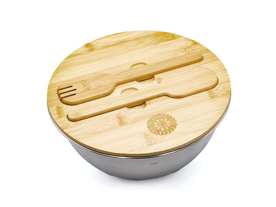 šalátová miska s gravírovaním loga; salátová miska s gravírováním loga