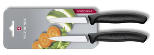 paring knife, SwissClassic, black, 2 pieces blistered - Reklamnepredmety