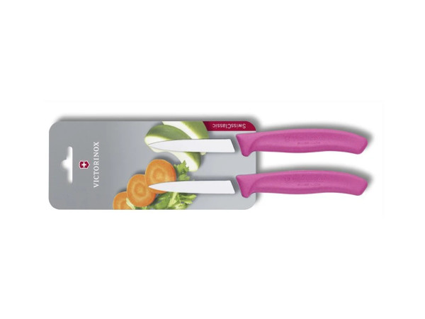 paring knife, SwissClassic, green, 2 pieces blistered