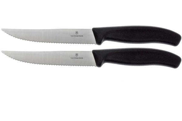 steak knife, medium, SwissClassic, wavy. 2 pieces blistered