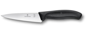 SwissClassic carving knife, 12 cm, black, Blister - Reklamnepredmety