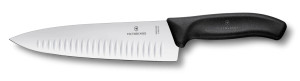 SwissClassic, carving knife, fluted edge, 20 cm, black - Reklamnepredmety