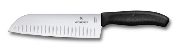 SwissClassic, Santoku knife, fluted edge, 17cm, black, gift box