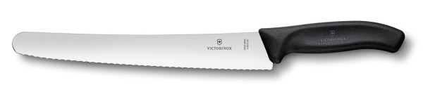 SwissClassic, pastry knife, wavy edge, 26 cm, black