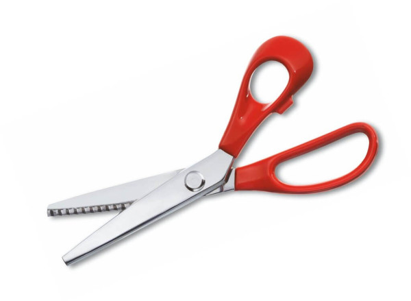 pinking shears, red handles
