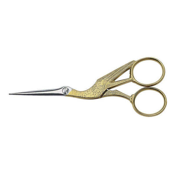 stork scissors, gold-plated