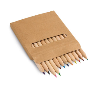 COLOURED. Pencil box with 12 coloured pencils - Reklamnepredmety