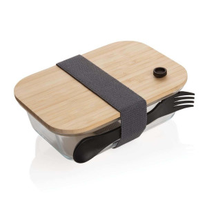 Glass lunchbox with bamboo lid - Reklamnepredmety