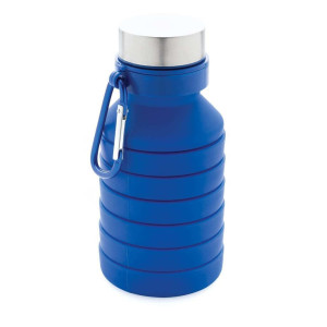Leakproof collapsible silicon bottle with lid - Reklamnepredmety