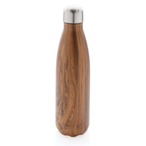 Vacuum insulated ss bottle with wood print - Reklamnepredmety