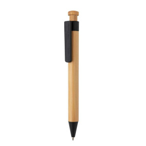 Bamboo pen with wheatstraw clip - Reklamnepredmety