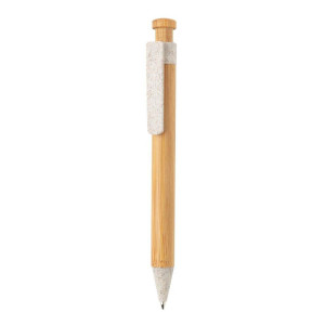 Bamboo pen with wheatstraw clip - Reklamnepredmety