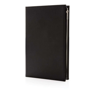 Swiss Peak A5 PU notebook with zipper pocket - Reklamnepredmety