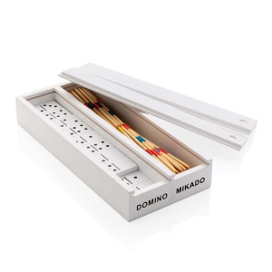Deluxe mikado/domino in wooden box - Reklamnepredmety
