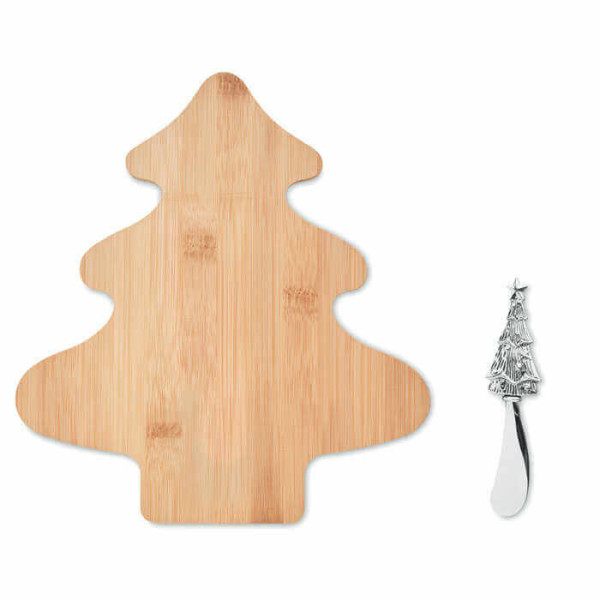 TREECHESSE Christmas cutting board with knife