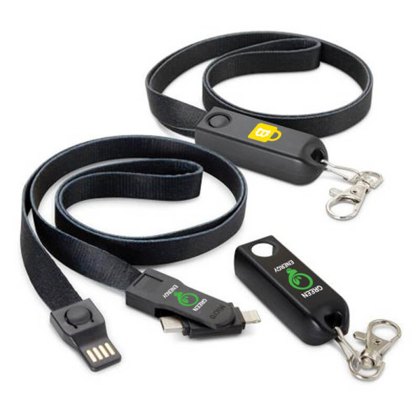 3 IN 1 POWER CABLE IN NECK STRAP (LANYARD), WITH TYPE-C, LIGHTNING AND USB MICRO