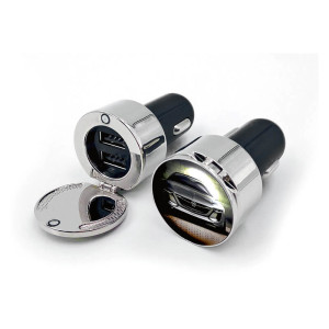 LUXURY TILTING DUAL USB CAR ADAPTER (2.1 A + 1 A) - Reklamnepredmety