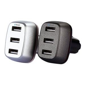 ELEGANT CAR ADAPTER WITH 3 USB PORTS AND LED STRIP - Reklamnepredmety