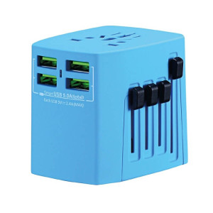 TRAVEL ADAPTER WITH 4 USB PORTS - Reklamnepredmety