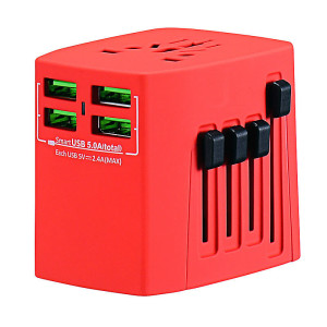 TRAVEL ADAPTER WITH 4 USB PORTS - Reklamnepredmety