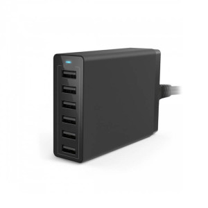 USB ADAPTER FOR EU SOCKETS WITH 6 USB OUTPUTS - Reklamnepredmety