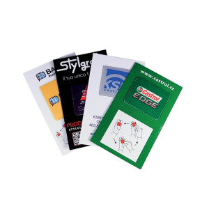 SELF-ADHESIVE PHONE/TABLET MICROFIBRE CLEANER WITH CMYK PRINTED CARD - Reklamnepredmety