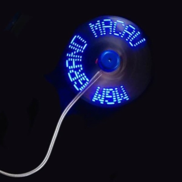 LED USB FAN WITH LIGHTING TEXT