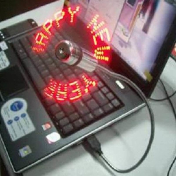 LED USB FAN WITH LIGHTING TEXT