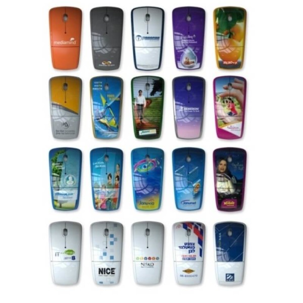 FOLDING 2.4 GHZ WIRELESS MOUSE WITH CMYK PRINTING