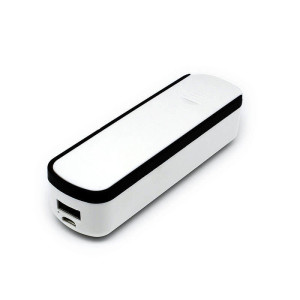 SMALL POWER BANK WITH INSERTED CABLE, 2600 mAh - Reklamnepredmety