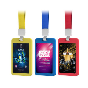PRACTICAL POWER BANK (PORTABLE CHARGER) WITH LANYARD AND LED BACKLIT BUSINESS CARD SLOT, 1000-6000 mAh - Reklamnepredmety