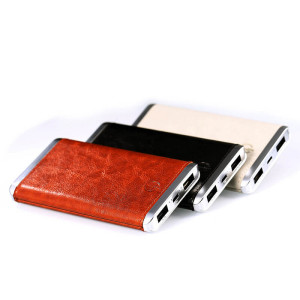 LUXURY LEATHER POWER BANK, 4000-6000 mAh - Reklamnepredmety