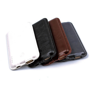 LEATHER POWER BANK, 8000 mAh - Reklamnepredmety