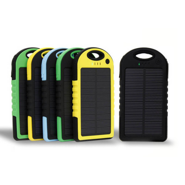 WATER-RESISTANT DUAL SOLAR POWER BANK WITH TORCH, 4000/5000 MAH