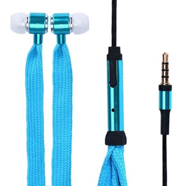 HANDSFREE EARPHONES WITH CABLE IN A TEXTILE BRAID