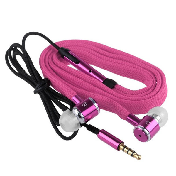 HANDSFREE EARPHONES WITH CABLE IN A TEXTILE BRAID