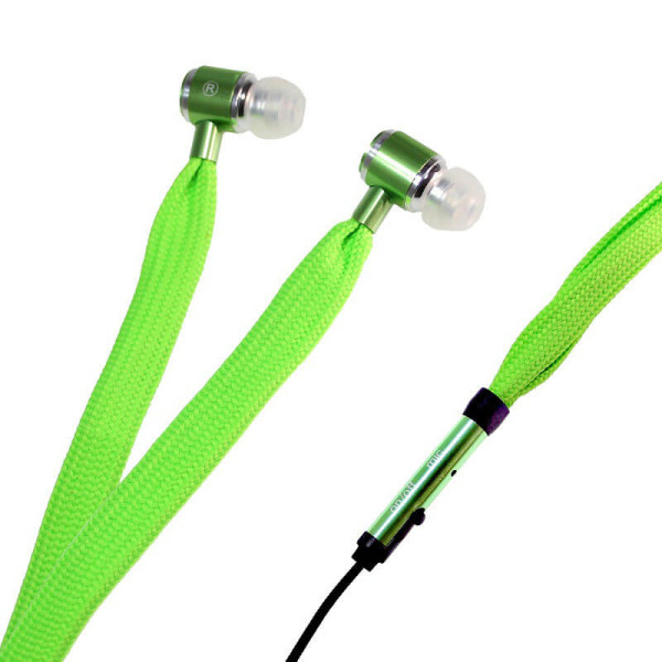 HANDSFREE EARPHONES WITH CABLE IN A TEXTILE BRAID