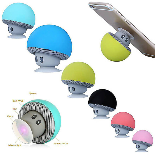 MINI BLUETOOTH SPEAKER IN THE SHAPE OF A MUSHROOM WITH SUCTION CUP