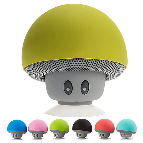 MINI BLUETOOTH SPEAKER IN THE SHAPE OF A MUSHROOM WITH SUCTION CUP