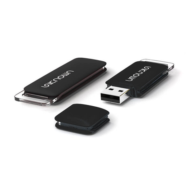 PLASTIC RUBBER-COATED USB FLASH DRIVE