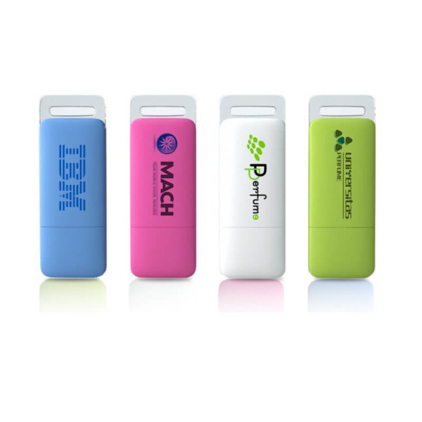 PLASTIC RUBBER-COATED USB FLASH DRIVE, COLOR