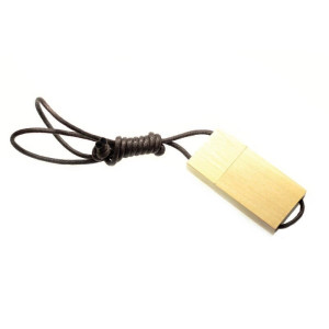 WOOD USB FLASH DRIVE WITH NECK STRAP - Reklamnepredmety