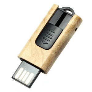 MINI WOOD USB FLASH DRIVE RETRACTABLE - Reklamnepredmety